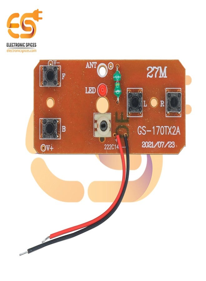 إلكترونيك سبايسس لوحة تحكم عن بعد إلكترونية من نوع Electronic Spices بتردد 27 ميجاهرتز و4 قنوات، مزودة بجهاز إرسال واستقبال لاسلكي، بالإضافة إلى هوائي، مناسبة لسيارات الألعاب. - Image 3